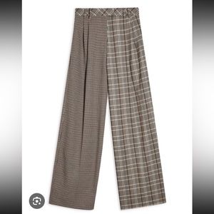 Topshop Mixed Check slouchy trousers